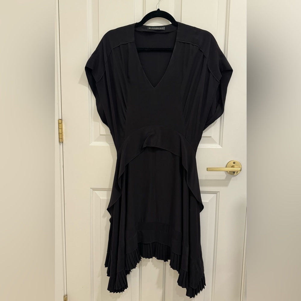 Balenciaga silk pleated dress Sz 40/US10